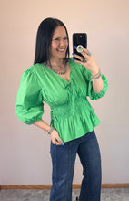 Load image into Gallery viewer, Apple Green Poplin Top
