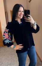 Load image into Gallery viewer, Velvet Embroidered Top **2 COLORS**
