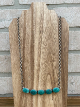Load image into Gallery viewer, Turquoise Cluster Bar Necklace
