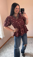 Load image into Gallery viewer, Leopard Floral Peplum Top **2 COLORS**

