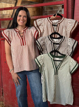 Load image into Gallery viewer, Stripe Flutter Sleeve Top **4 COLORS**
