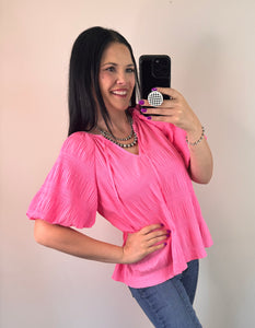 Textured Tie Front Top **2 COLORS**