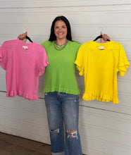 Load image into Gallery viewer, Ruffle Hem Short Sleeve Top ** 3 COLORS **
