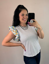 Load image into Gallery viewer, Striped And Floral Mixed Top **2 COLORS**
