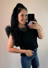 Load image into Gallery viewer, Tulle Sleeve Top **2 COLORS**
