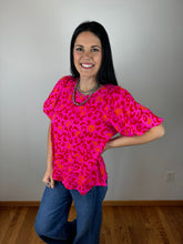 Load image into Gallery viewer, Hot Pink Leopard Top - PLUS

