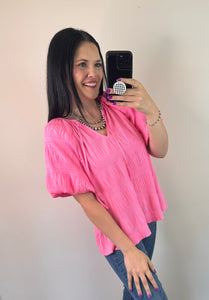 Textured Tie Front Top **2 COLORS**