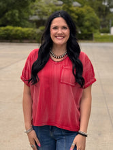 Load image into Gallery viewer, Washed V Neck Top
