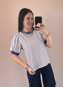 Striped Puff Sleeve Top **2 COLORS**