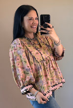 Load image into Gallery viewer, Camel Floral Leopard Top - PLUS
