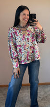 Load image into Gallery viewer, Floral V Neck Satin Top **2 COLORS**
