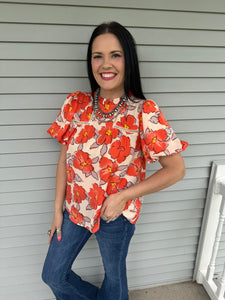 Flower Print Top **2 COLORS**