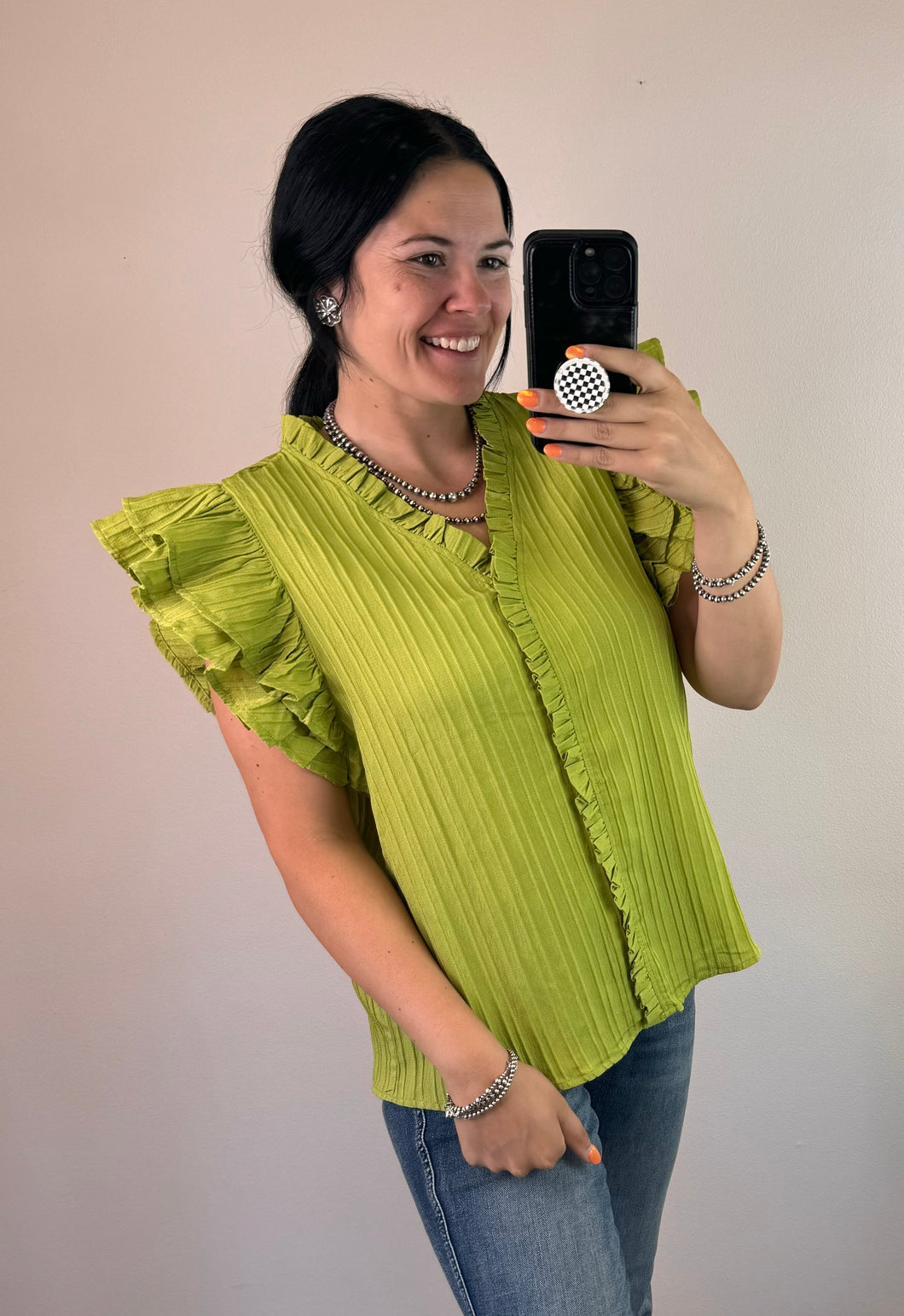 Avocado Textured Top