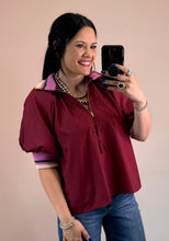 Load image into Gallery viewer, Puff Sleeve 1/4 Zip Top *2 COLORS**
