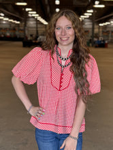 Load image into Gallery viewer, Gingham Detail Top ** 4 COLORS **
