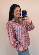 Load image into Gallery viewer, Floral Collared Button Down Top **2 COLORS**
