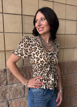 Load image into Gallery viewer, Animal Print Peplum Top
