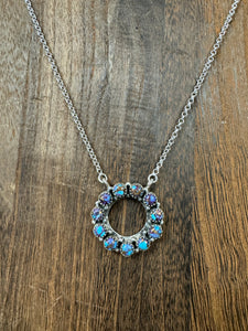 Circle Stone Necklace **2 COLORS** 18”