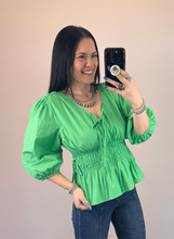 Load image into Gallery viewer, Apple Green Poplin Top
