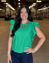 Load image into Gallery viewer, Ruffle Shoulder Detail Top **PLUS**
