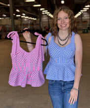 Load image into Gallery viewer, Gingham Bow Detail Top **2 COLORS**
