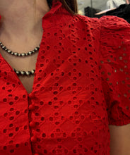Load image into Gallery viewer, Eyelet Puff Sleeve Top **3 COLORS**
