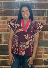 Load image into Gallery viewer, Paisley Tiered Sleeve Top **2 COLORS**

