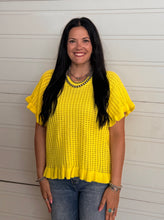 Load image into Gallery viewer, Ruffle Hem Short Sleeve Top ** 3 COLORS **
