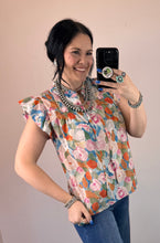 Load image into Gallery viewer, Floral Tie Neck Top **2 COLORS**
