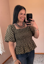Load image into Gallery viewer, Polka Dot Smocked Top **3 COLORS**
