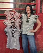Load image into Gallery viewer, Stripe Flutter Sleeve Top **4 COLORS**
