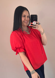 Pleated Shoulder Top **5 COLORS**