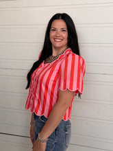 Load image into Gallery viewer, Striped Button Detail Top **2 COLORS**
