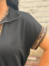 Load image into Gallery viewer, Leopard Tape 1/4 Zip Top
