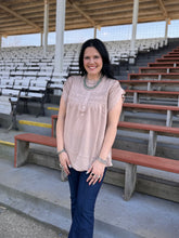 Load image into Gallery viewer, Taupe Button Up Top - PLUS
