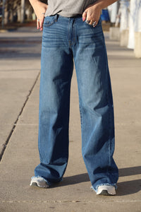 Medium Wash Wide Leg Jeans
