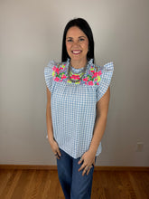 Load image into Gallery viewer, Gingham Embroidered Top **3 COLORS**

