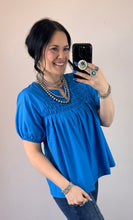 Load image into Gallery viewer, Blue Poplin Top
