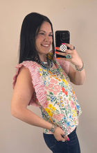 Load image into Gallery viewer, Floral Striped Sleeve Top **2 COLORS**
