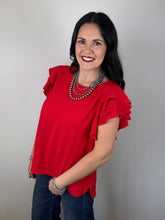 Load image into Gallery viewer, Layered Ruffle Sleeve Top **3 COLORS** - PLUS
