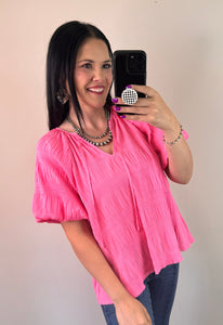 Textured Tie Front Top **2 COLORS**