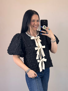 Textured Tie Front Top **4 COLORS**