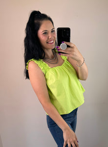 Ruffle Strap Crop Tank Top **3 COLORS**