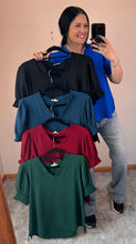 Load image into Gallery viewer, Frilled V Neck Top **5 COLORS**
