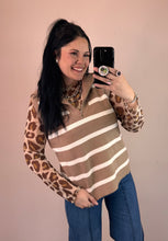 Load image into Gallery viewer, Striped 1/4 Zip Sweater Vest **3 COLORS** - PLUS
