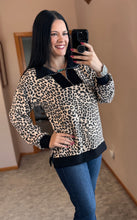 Load image into Gallery viewer, Beige Leopard 1/4 Zip - PLUS
