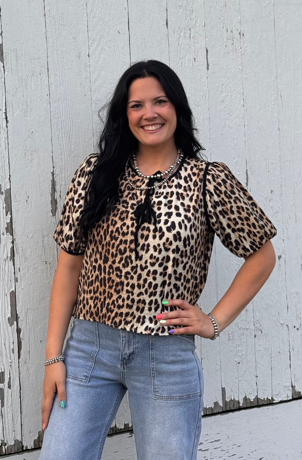Leopard Tie Top **2 COLORS**