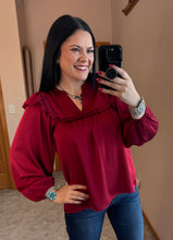 Load image into Gallery viewer, Satin Ruffle Top **2 COLORS**
