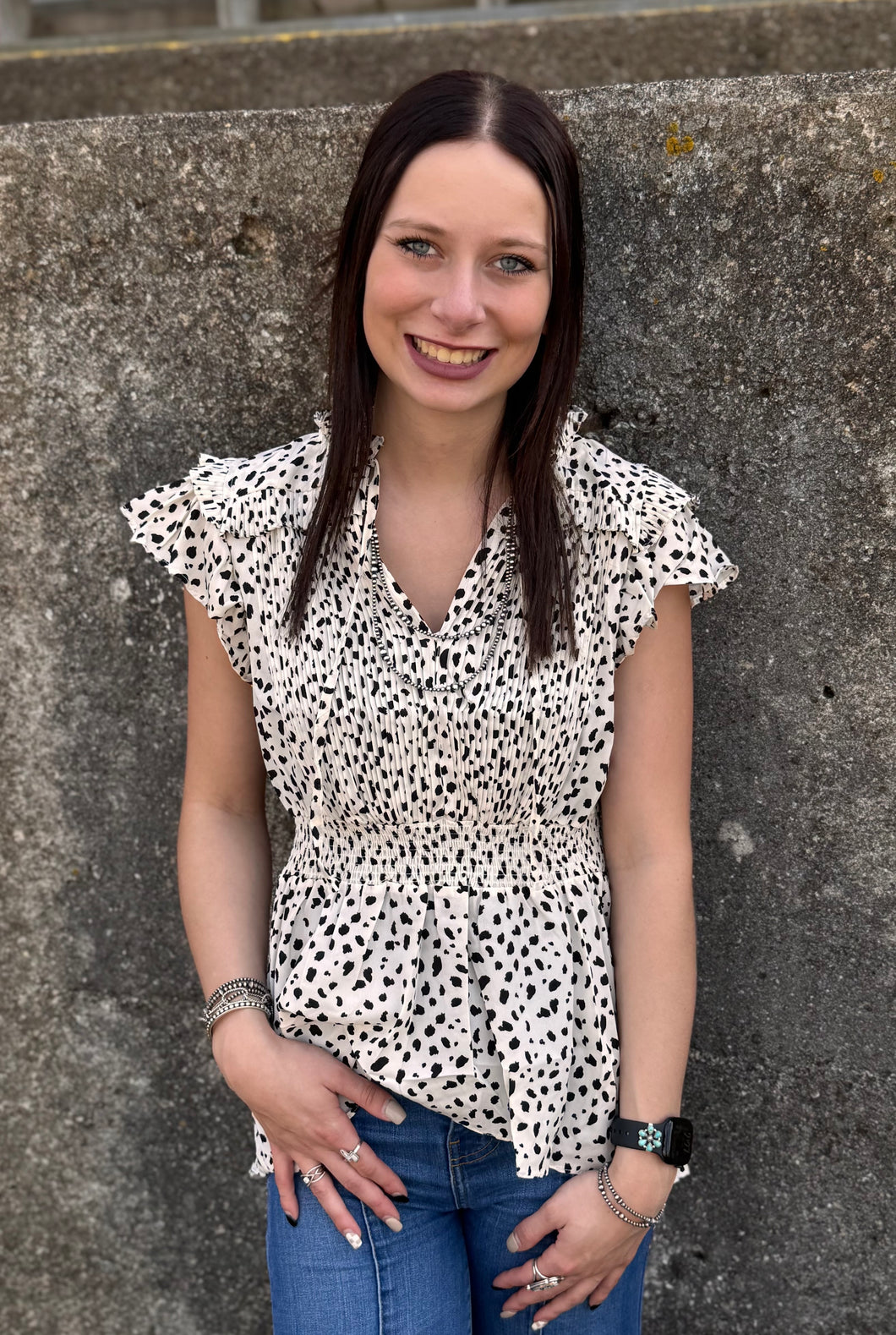 Dalmatin Print Top **2 COLORS**
