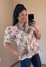 Load image into Gallery viewer, Floral Striped Contrast Top **2 COLORS** - PLUS
